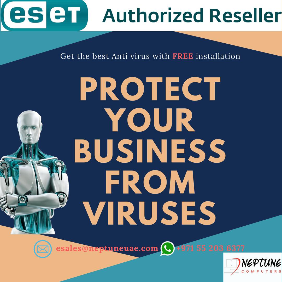 NeptuneComputer's tweet image. Protect your business from viruses by using one of the best ant virus programs, get installation on your computers for FREE and get FREE IT support visit when purchasing any of ESET business antivirus versions. buff.ly/2PFHHya