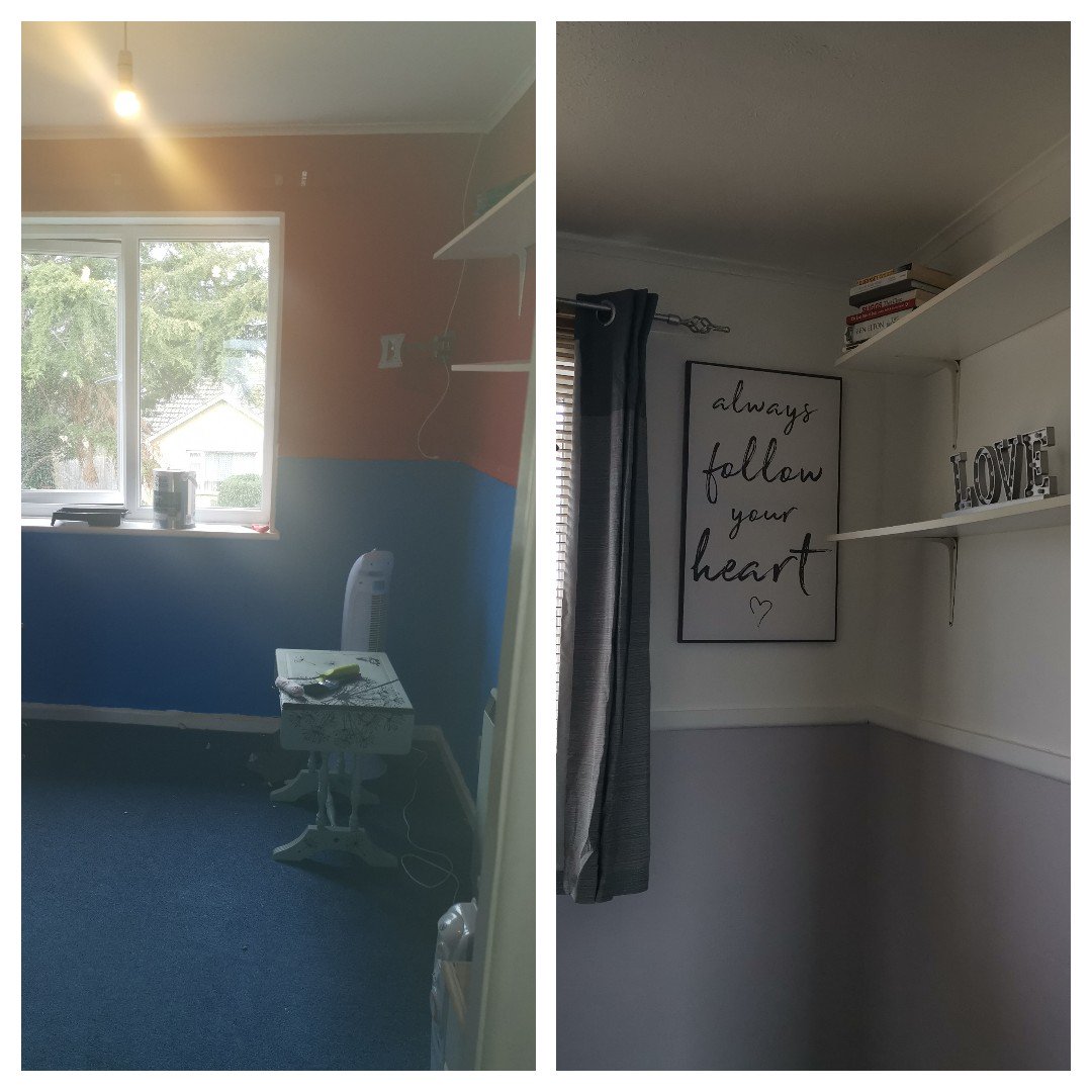 toulsonaj's tweet photo. Before and after. The spare room is now functional and pretty #spareroom #painting #decorating #life #lovetopaint https://t.co/bXiVG2mJf8