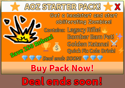 Simple Fun Games Rblx On Twitter Announcement Check Out The New All Out Zombies Starter Pack Now 300 Robux It Contains Legacy Rifle Bomber Bam Golden Katana Quick Fix Cola Enjoy And - robux 300 x 250
