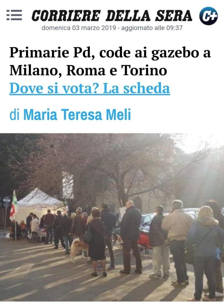 Evviva! #PrimariePd piene di gente. Sono felice è una bella notizia per l’Italia #VotoZingaretti