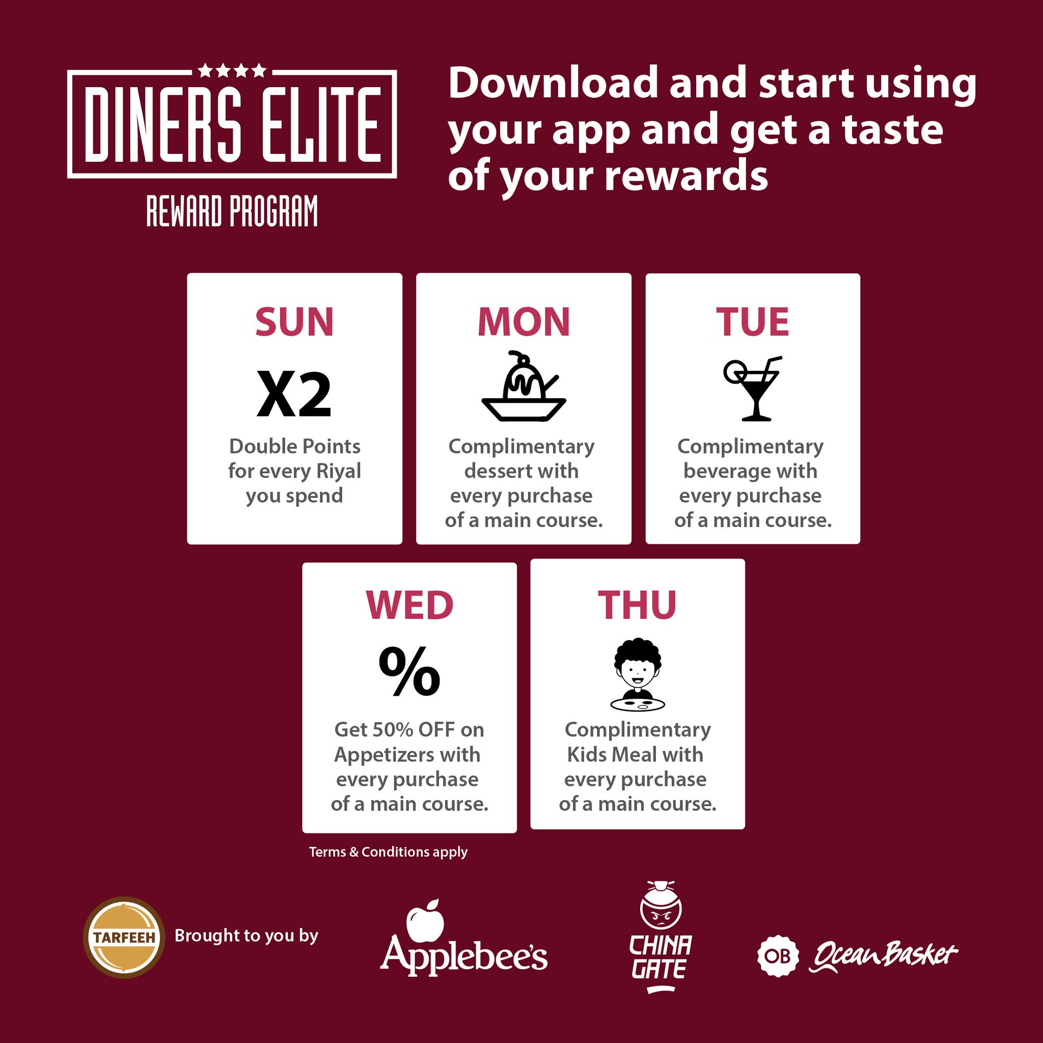 Applebee's KSA on Twitter "Enjoy exclusive offers from Diners Elite