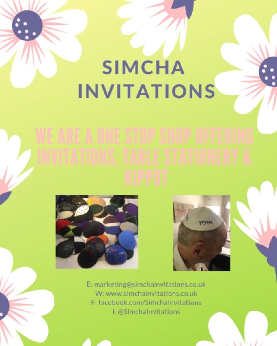SimchaInvitati1's tweet image. Simcha Invitation is a one stop shop for all your Simcha!
.
.
.
#invitations #TableStationery #Kippot #Wedding #Barmitzvah #Batmitzvah #Kippot. #OneStopShop