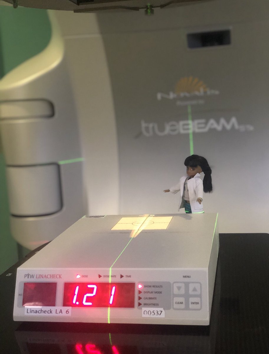 NicolleDunkers's tweet photo. Last week Lottie came to visit @RSCH_RTphysics to learn what a Radiotherapy Physicist does. She learnt how to use a Linac and plan a breast cancer treatment, but there were no Lottie sized scrubs, so she couldn’t go into theatre to see any Brachytherapy! @ipemnews @WES1919 https://t.co/0RPRcRLz38