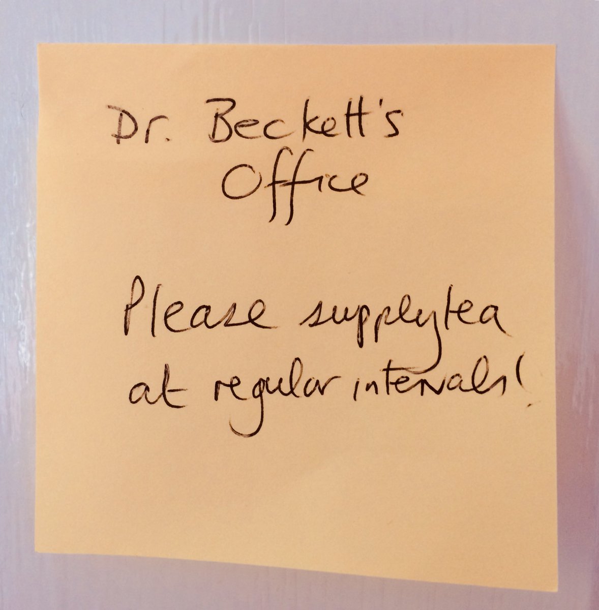 AngharadBeckett's tweet photo. Just look what I have found on my door at home! A cheeky monkey has been at work. π
But so true... so true #academiclife #fueledbytea https://t.co/f3miWsN2qL