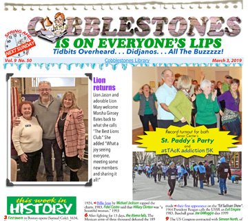 Download at: tedjoslin.com
A great success for both atTAcK addiction 5K and the St. Paddy’s Party at the Senior Center! NC Little League tryouts this Saturday before St. Joseph Day Wine Festival. ? Goodies in the CobbleKitchen.  home! News from your NC Police and more!