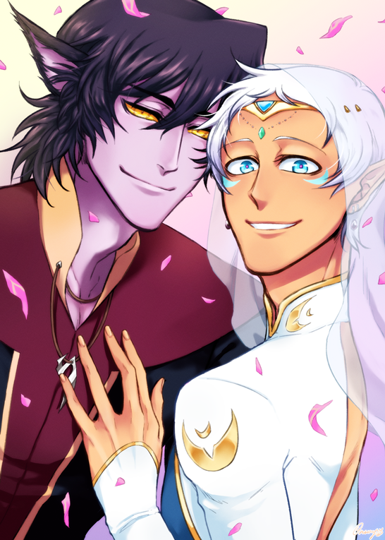 My piece for Klance wedding zine❤️️🎉💙I've always wanted to see them getting married in this AU, what a dream come true. Thanks for inviting me to the wonderful project🙏 #OneStepCloser #BodyguardAU