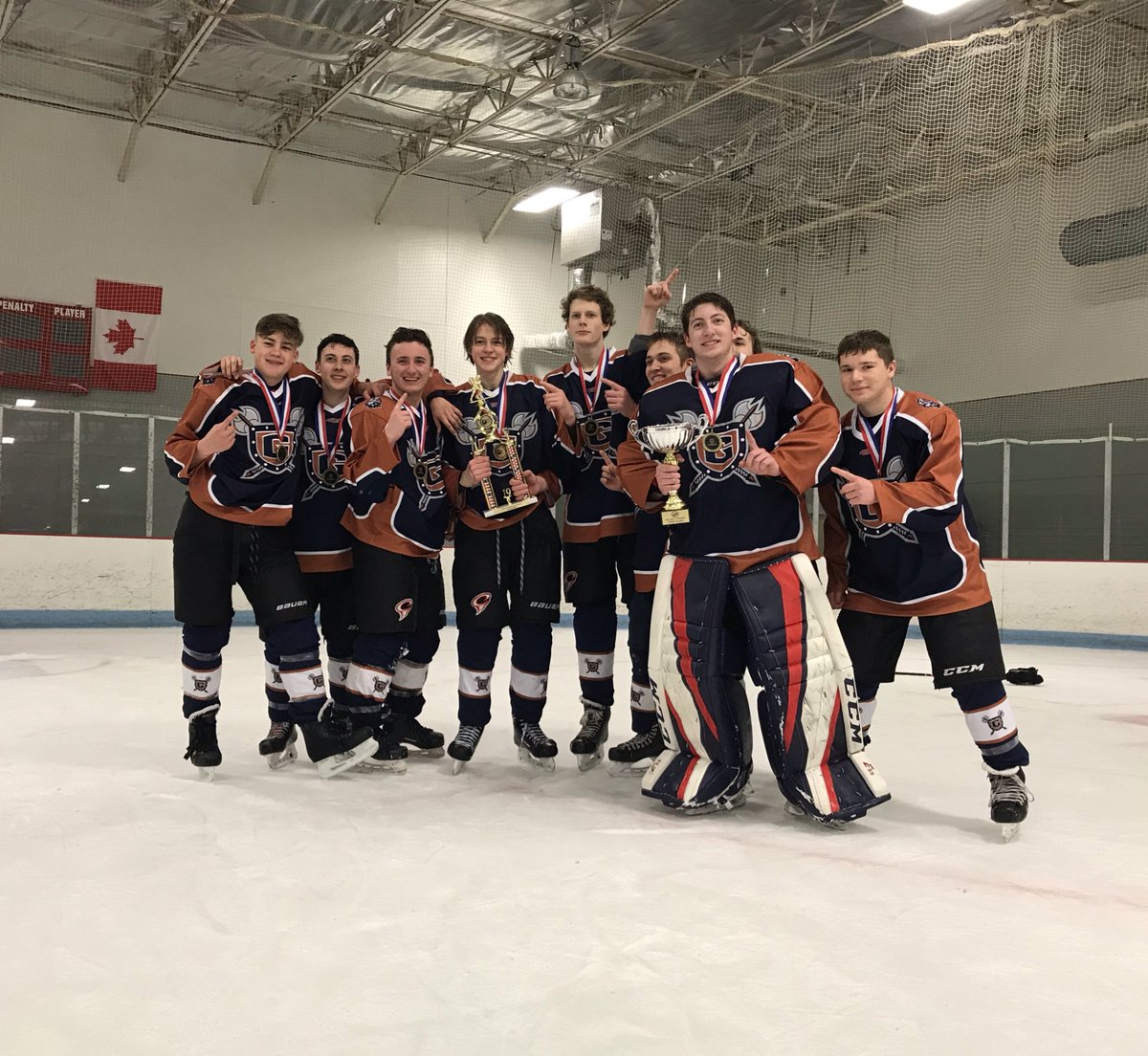 AlissaGreen1's tweet photo. @JFBHSRebels @ByrnesAth1etics Zach Green and Shae O’Brien, Byrnes seniors won SC state hockey champions!!! https://t.co/rEpsHZWZsn