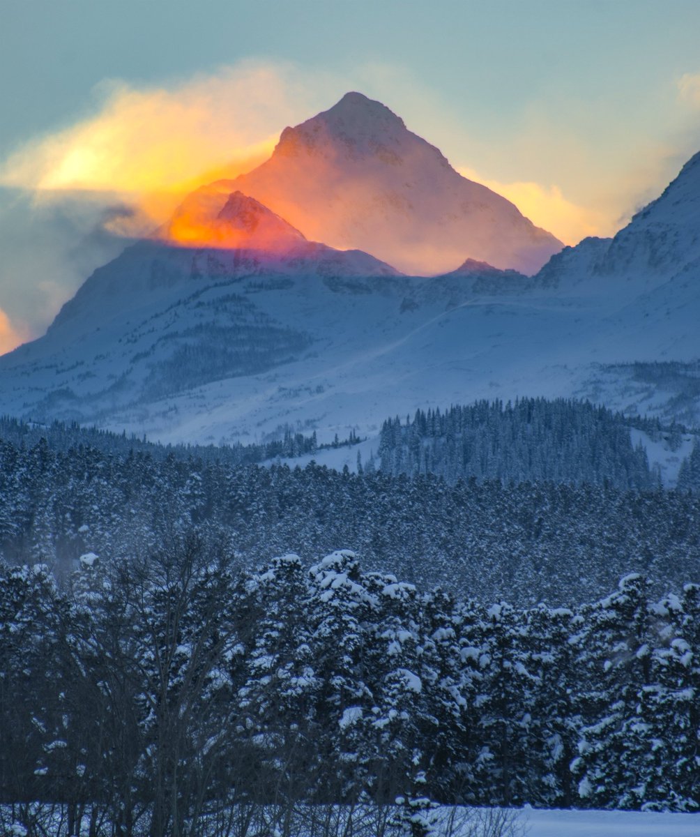 Interior's tweet image. #HBD to us! Who needs candles when we have sunlight glowing on mountains @GlacierNPS. Thanks for being an awesome online community. Pic by Christina Adele Warburg-Hon #Montana