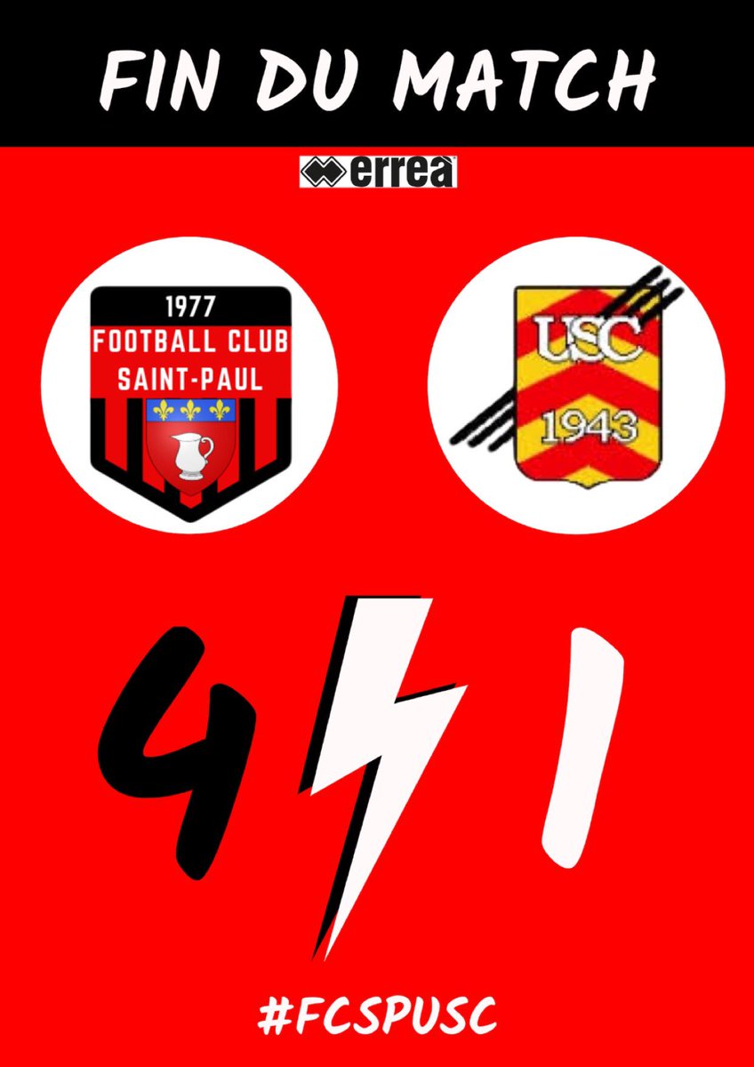 fcsaintpaul's tweet photo. ⬇️ Fin du match ⬇️
@fcsaintpaul 🅱️ 4️⃣🆚1️⃣ US Crèvecœur
Grégory Gourdain ⚽️⚽️🎯
Jérémy Lorserie ⚽️🎯🎯
Valentin Monnier ⚽️🎯
#FCSPUSC #TeamFCSP 🔴⚫️ https://t.co/mNy8NtWM6k