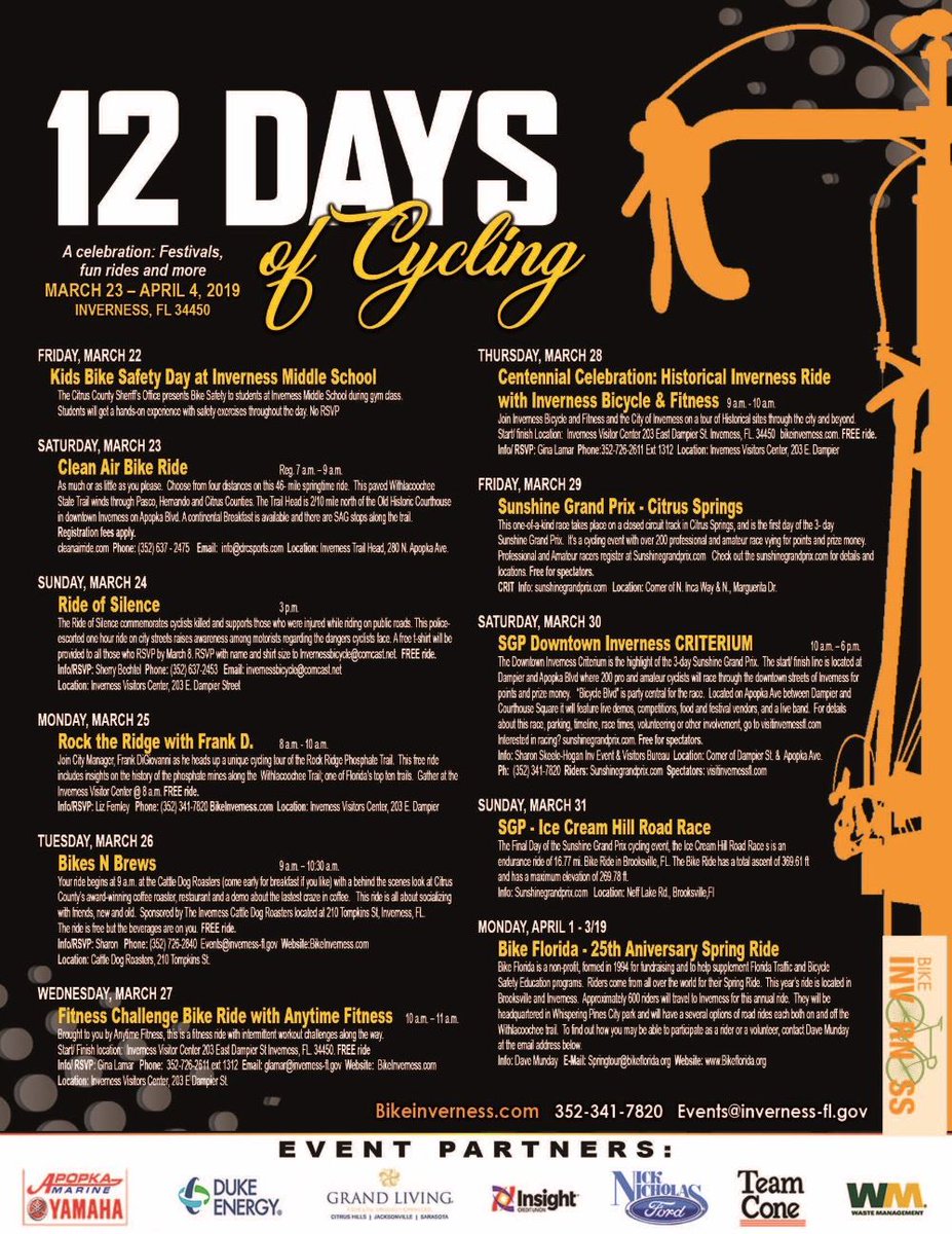 Sungrandprix's tweet photo. Yes, 12 Days of Cycling - the great city of Inverness is promoting a healthy and fun community, come on over to enjoy awesome activities and all else this great area has to offer!
https://t.co/CSSH3xwIC1 https://t.co/WNBy4aHxOh