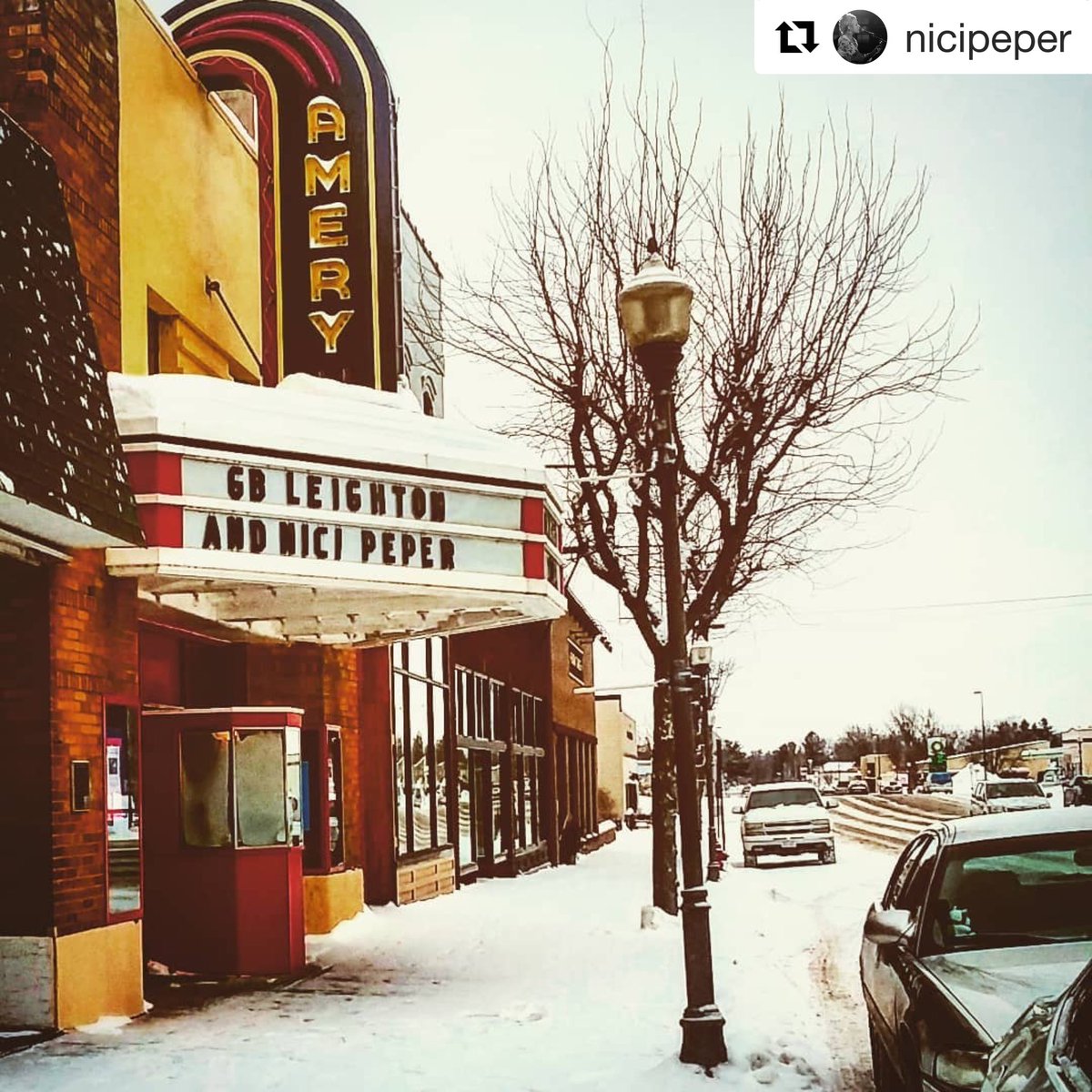 GBLeighton's tweet photo. @GBLeighton (Brian) will be sharing the stage today with Nici Peper at Amery Classic Theater in a Amery, WI (just over the border) 

take a drive - should be a fun time in this nice theater! 

2 - 4pm 

#gbleighton #theater #livemusic #singersongwriter #acoustic #nicipeper https://t.co/Rp9Gpr53gb