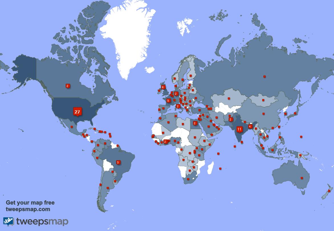 Special thank you to my 65 new followers from France, Brazil, UK., and more last week. tweepsmap.com/!leonalombaerts
