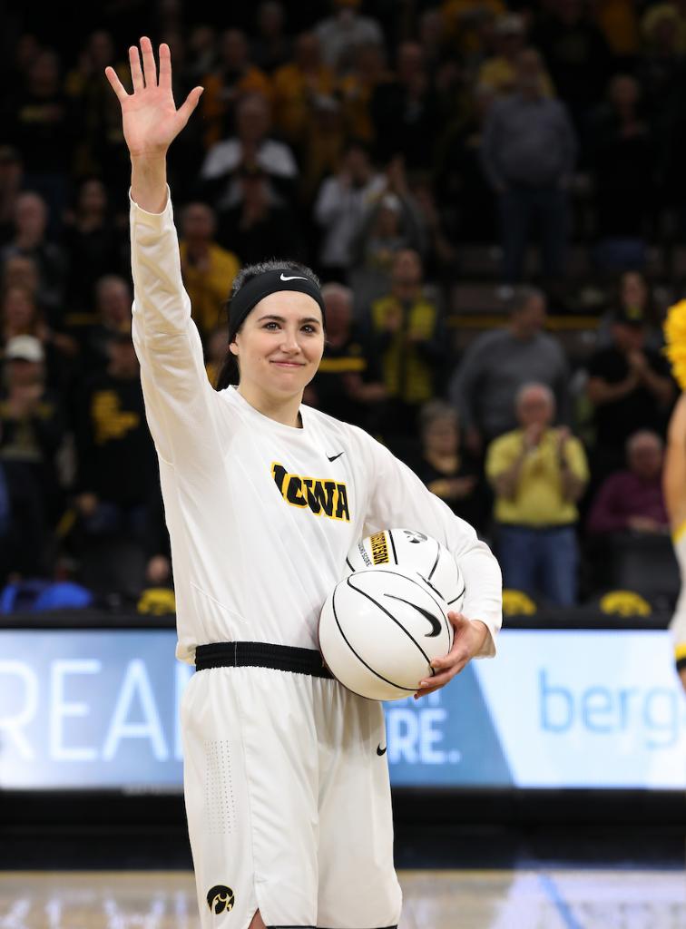 uiowa's tweet photo. Special appreciation today to the Greatest of All Time. 🐐🖤💛
@GustafsonMeg10 @IowaWBB #FightForIowa https://t.co/Vgqx1L4BZM