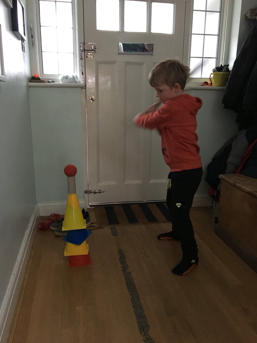 Jockolad's tweet photo. Improvising at home so that our inspired boys can practice their pull shots @MiniCrickets @goodgirlcricket https://t.co/hyYgANg8BY