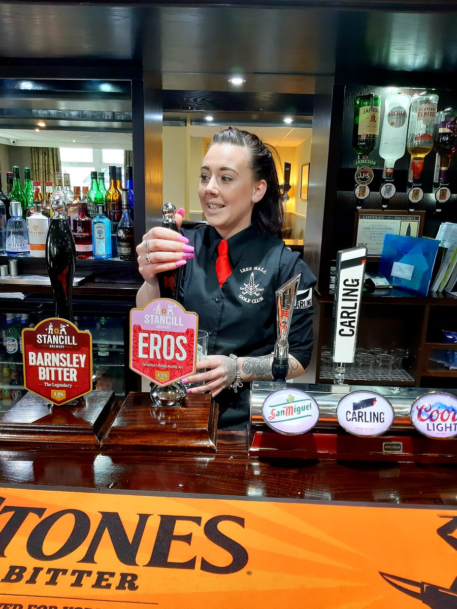 <a href="/leeshallbar/">leeshallbar</a> <a href="/LeesHallGC/">Lees Hall Golf Club</a> Eros is our cask ale of the week.. Served by our lovely Maria 🍺🍻