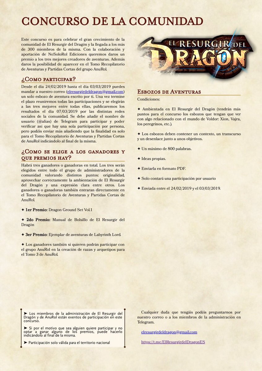 ComunidadesRol's tweet photo. ¡Último día de inscripción al concurso! 
Tenéis hasta hoy a las 12PM para enviarnos vuestras semillas de aventuras y poder participar en el concurso.

¡Mucha suerte a todos los participantes!

#ComunidadERDD #SorteoERDD @Nosolorol https://t.co/OnOMzrXdkj