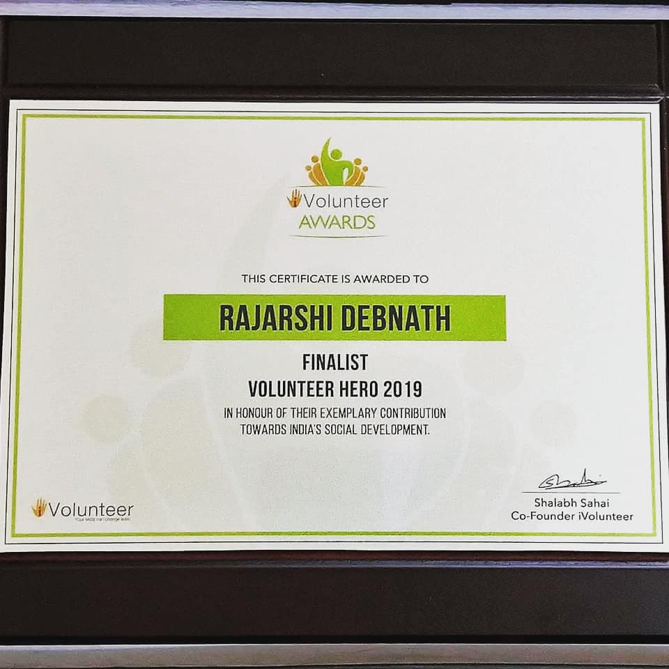 rajdbnth's tweet photo. It's being an Great Honour &amp; Privilege to be the Youngest among 9 National #iVolunteerHero of #iVolunteerAwards 2019. 

#volunteerism #RealHeroes #volunteering #socialsoldiers #changemakers #motivation #India #childrights #cry #cryiitkgp #stopchildsexualabuse #projectbaalrakshak https://t.co/x6LjFauPWA