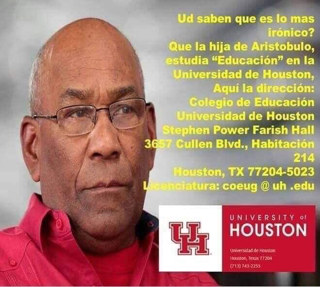 CASTORFAVELO's tweet photo. SI SEÑOR!!!!!!!   EN HOUSTON TEXAS !!!!  LA HIJA DE ARISTOBULO ESTUDIA DE LO MAS SABROSO !!! VIVIENDO COMO UNA REINA https://t.co/pvxURz7jz1