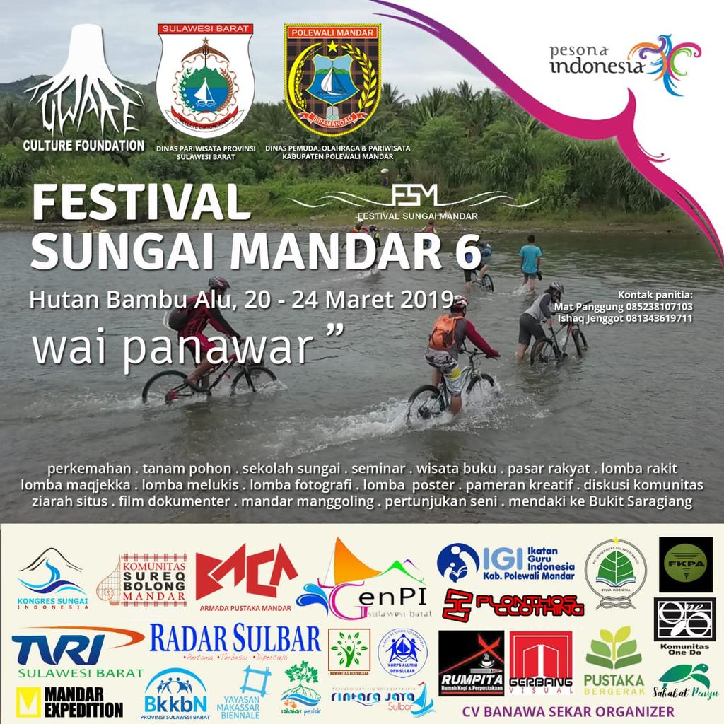 Rudiyatno13's tweet photo. Datang & Sukseskan....!!
.
FESTIVAL SUNGAI MANDAR
Polewali Mandar, 20 - 24 Maret 2019
.
.
.
#WonderfulIndonesia
#PesonaIndonesia
#Genwi
#Genpi
#Genpisulbar
#Disparsulbar
#FSM2019 https://t.co/gwBbUm8mUr