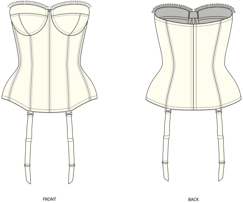 TheUPMuseum's tweet photo. Technical drawing of a Warner 'Merry Widow'
One of the greatest challenges was patterning the original garment.
Working with underwires can be testing for a patternmaker who does not have explicit experience working with lingerie.
Find out why:
https://t.co/bYfqGwADDP https://t.co/23sgbQ7vol