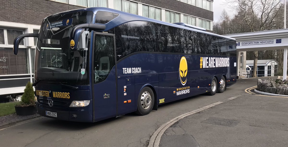 Go well @WorcsWarriors in your @GallagherRugby match against @FalconsRugby this afternoon. #wearewarriors #teamcoach #travelinstyle #travelinluxury #vipcoach #familybusiness #teampulhams