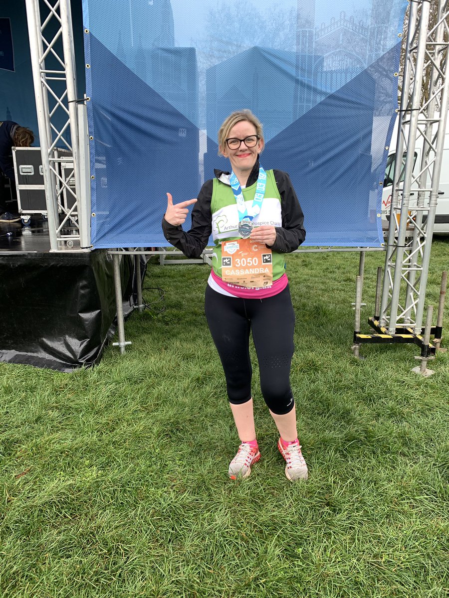 I made it through the rain!!! 13.1 miles done! Legs like jelly! 3:00:19 <a href="/ArthurRankHouse/">Arthur Rank Hospice</a> <a href="/CambridgeHalfUK/">TTP Cambridge Half Marathon</a>