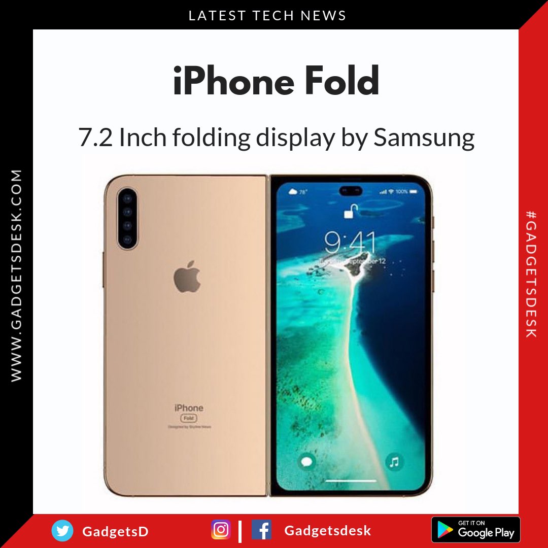 GadgetsD's tweet photo. iPhone Fold confirmed!

7.2 inch folding display by Samsung

#Apple #iphonefold #iPhone #samsung #WWDC2019 @JonyIveParody @tim_cook https://t.co/jmACy17s4b
