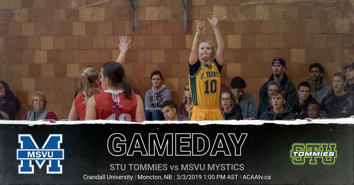 Championship Sunday!!!

Tommies take on the Mount Mystics at 1pm in the ACAA-AASC Basketball Championship at Crandall University!

Let's pack the Crandall Gym with #TommiesNation or watch it online at ACAAtv.ca