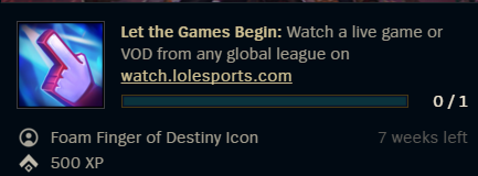 iKyleTz's tweet photo. @RiotSupport Hi, i can't get this mission to complete. Any idea as to why? https://t.co/duVk8brYir
