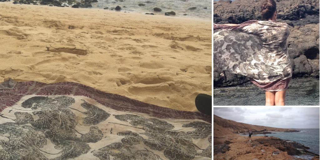 AraucariaUK's tweet photo. Looking out to sea, Adoramos Cabo Verde! Sarongs are an essential part of beach life. This design is new for our 2019 collection. They have been hand printed with wooden blocks on cotton.
#HandSourced #Handmade #Handsome https://t.co/QTRjZhL8kN