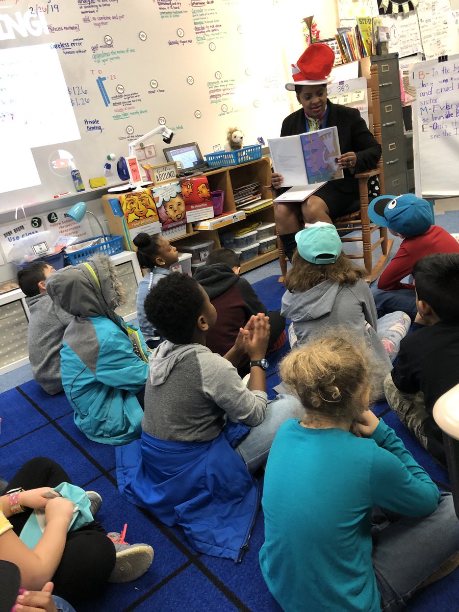 mrsmeredithclay's tweet photo. Our favorite event from #ReadAcrossAmericaWeek was hearing Dr. Seuss’ book, The Lorax, read aloud by Dr. Whiteside! 📚 We loved interacting with the text and counting the fish! Thank you! @whitesidell6 #HickorySchools #2ndgradeSW #drseussweek @Southwest_HPS @hickoryschools https://t.co/zsBR55m2nf