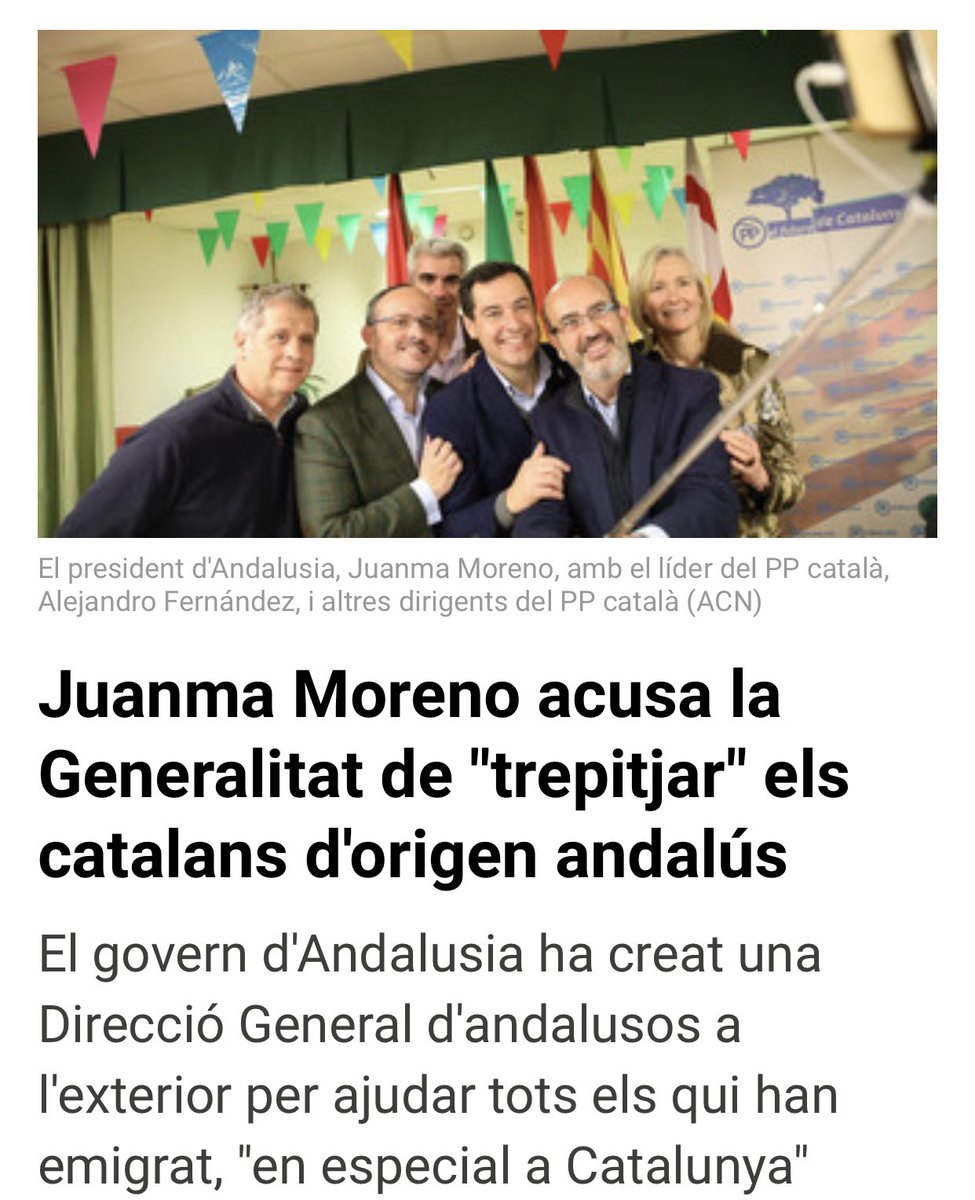 Ja n’hi ha prou!
Catalunya els va acollir. Molts no van fer el mínim esforç d’aprendre el català i integrar-se.
Es subvenciona, per exemple, la “Feria de Abril”. Tenen els mateixos drets i els defensen des d’aquí i des d’allà.
Andalusos de Catalunya: desmentiu-ho! #ProuMentides