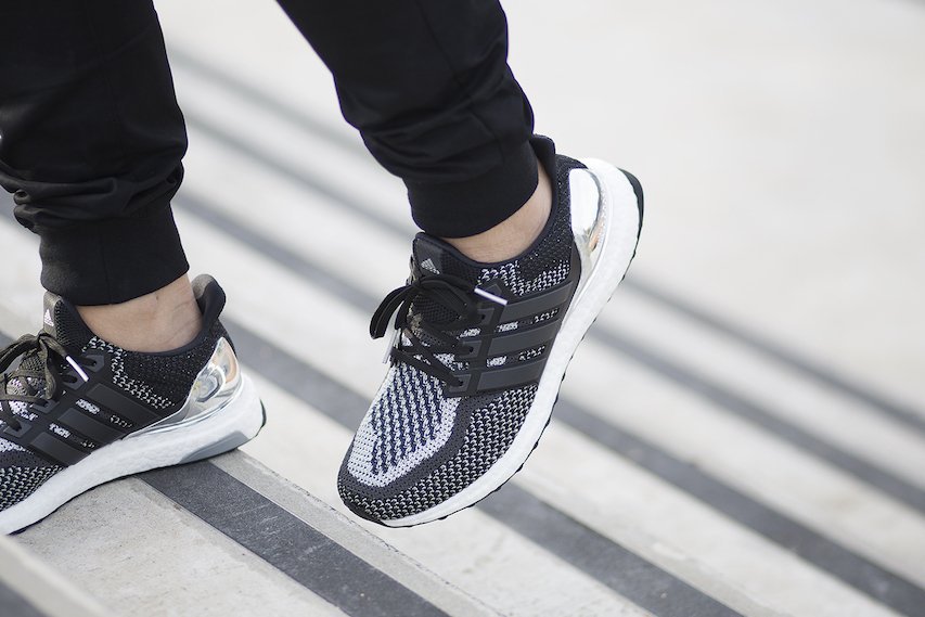 ultra boost silver medal on feet