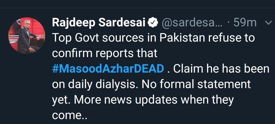 chintu_reporter's tweet photo. Good to see Pakistani journalists also on top of the news. 

#MasoodAzharDEAD
#StrikePakHard https://t.co/dSGTJ5s0r9