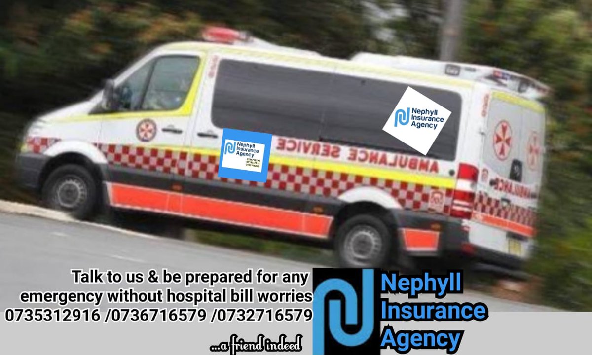 OnlineTaxi3's tweet photo. Ever time you hear or see an ambulance, kesho might be you so get prepared with an insurance cover

#NephyllAgencyIsHere

@nephyll 
@chairman_dpak https://t.co/5X4FQiv0jV