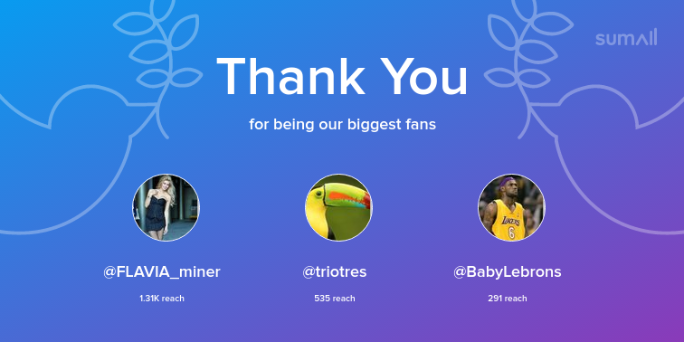 STARSVIPCLUB's tweet photo. Our biggest fans this week: @FLAVIA_miner, @triotres, @BabyLebrons. Thank you! via https://t.co/EDuCxbzdHr https://t.co/SZXQMBCEtB