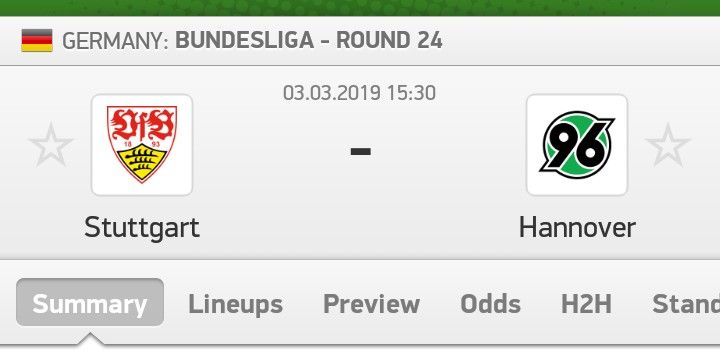 FixedOdds5's tweet image. Stuttgart vs Hannover
Tip: FT 1 [Stuttgart wins] @1.85 ODDS🔥

    Free fixed odds