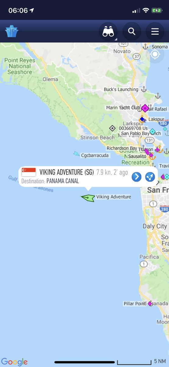 Viking Adventure has departed San Francisco for Panama 🇵🇦.

🇪🇺: 8
🇨🇳: 5
