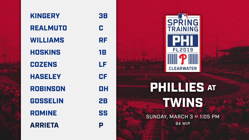 Philadelphia Phillies on Twitter ".JArrieta34 makes his 2019