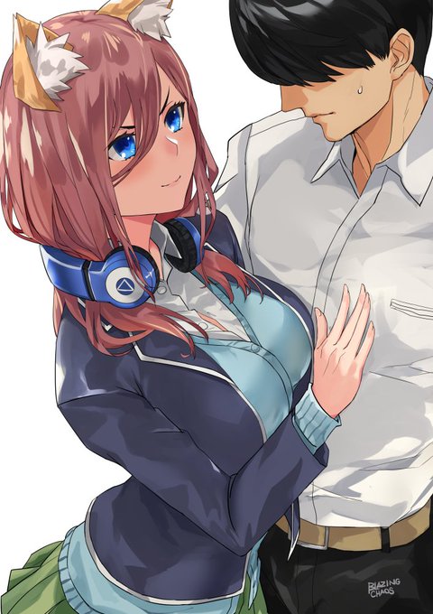 BlazingchaosさんがTwitterに投稿した中野三玖(五等分の花嫁)のイラスト。