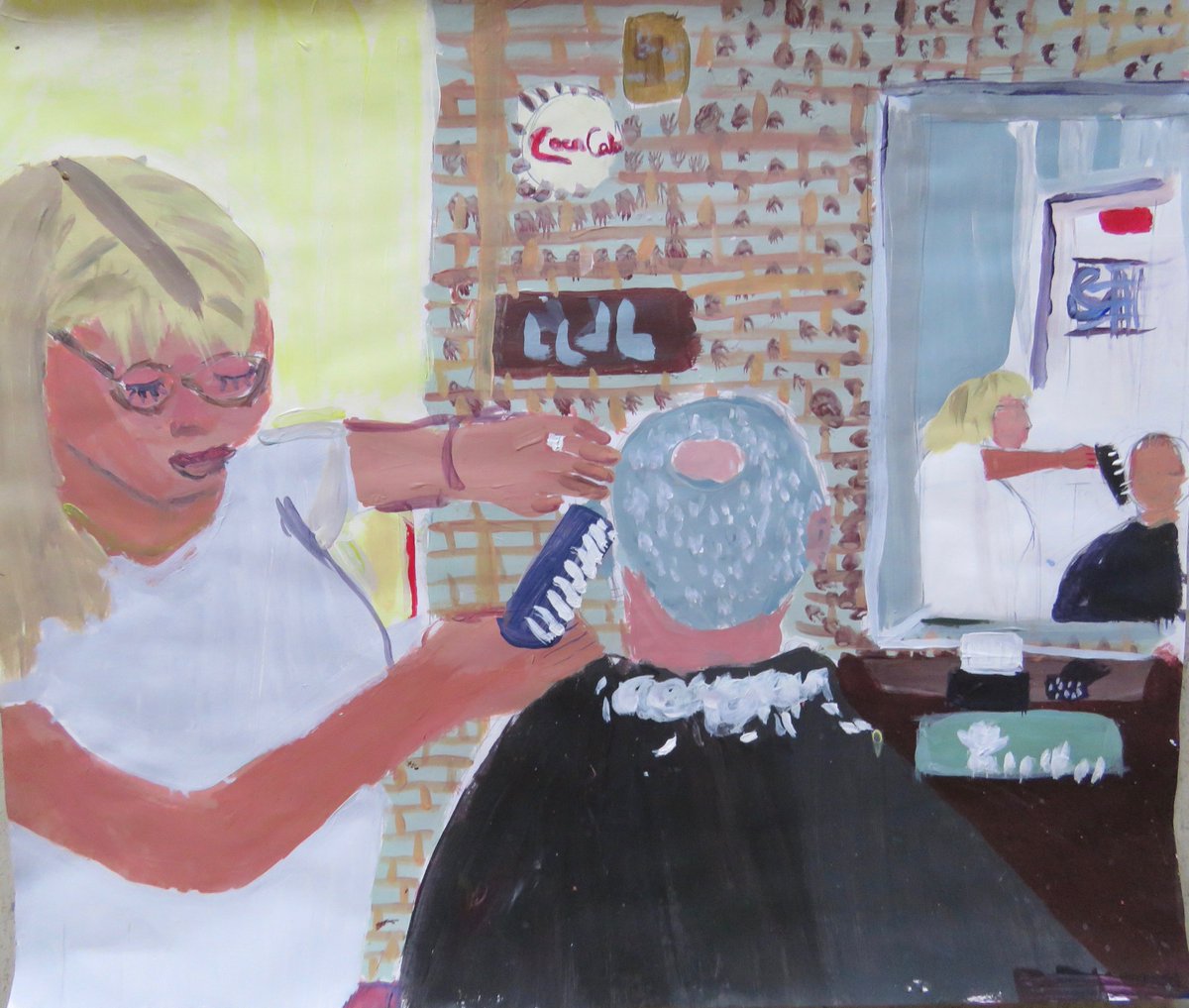 Dunhurst Art & Design (@dunhurstarts) on Twitter photo 'A Portrait of Petersfield', Darren @ReviewSalons Petersfield, by Saul, year 7 and Tracey at #HairdressingforMen, Petersfield,' Tracey has worked there for eighteen years and in her spare time she loves eating in restaurants. ' by Nikita, year 7 #FairtradeFornight <a href="/FTPetersfield/">PetersfieldFairtrade</a> 'A Portrait of Petersfield', Darren @ReviewSalons Petersfield, by Saul, year 7 and Tracey at #HairdressingforMen, Petersfield,' Tracey has worked there for eighteen years and in her spare time she loves eating in restaurants. ' by Nikita, year 7 #FairtradeFornight <a href="/FTPetersfield/">PetersfieldFairtrade</a>
