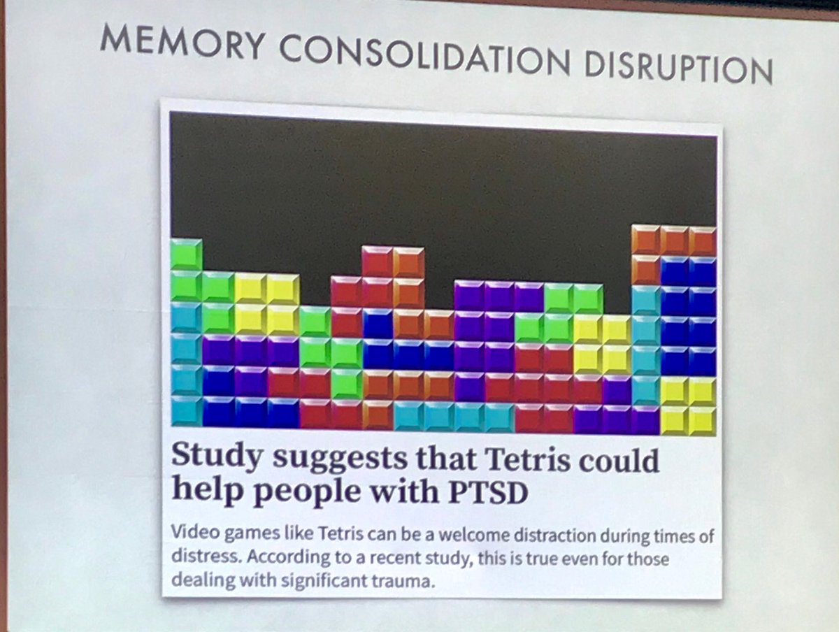 Tetris as a way to prevent and treat PTSD. ⁦@ERdisasterdoc⁩ #GSS2019