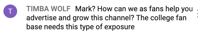 TheVOCFB's tweet image. I'm getting more and more comments like this one. I think viewers are sensing that "The Voice of College Football" needs to BLOW UP NOW!