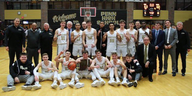 PennFCA's tweet photo. Congrats to the boys basketball team and our two Vice Presidents, Drew Lutz and Drew Schneider along with some of our senior leaders on winning the sectional championship!!! 💛🏀🖤 https://t.co/PuNwED1C81