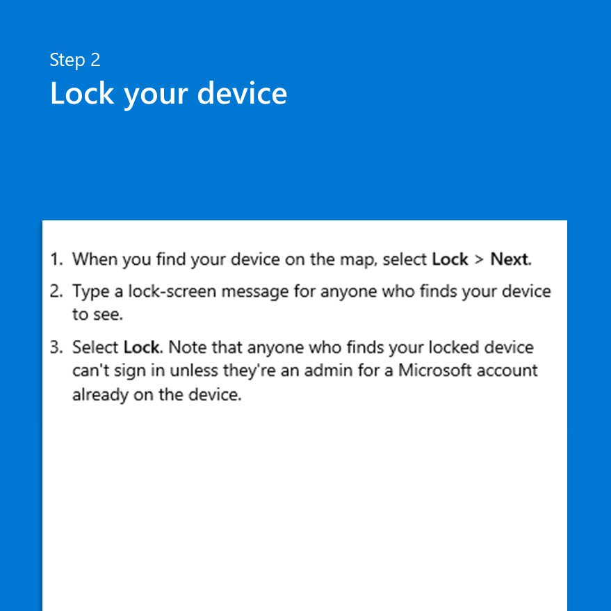 MicrosoftHelps's tweet image. Lost a Windows device? Find it, lock it, and turn it off!
msft.social/qivOcC

#WindowsSupport