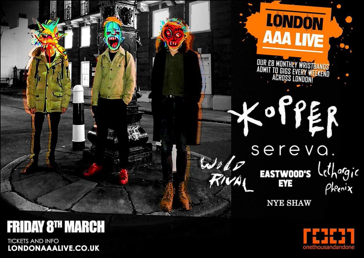 wildrival's tweet photo. Guys and Gals!
This Friday 8th March, we are playing a set after a few months off the circuit @Cafe1001 so IT'S A MUST-SEE! https://t.co/FdpLQVWnA8