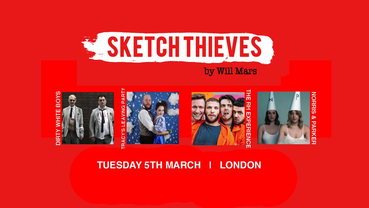 SketchThieves debuts in #London on Tuesday! Our thieves include <a href="/NorrisParker26/">Norris & Parker</a>, <a href="/therhexperience/">The RH Experience</a>, @dwbcomedy &amp; <a href="/tracyisleaving/">Tracy's Leaving Party</a>. 

TICKETS: purple-martian.designmynight.com/5c03e82b09487b…

#WhatsOn #Sketch #Comedy #Improv <a href="/TheAlbany/">The Albany</a> <a href="/TimeOutLondon/">Time Out London</a> <a href="/TimeOut_Comedy/">Time Out Comedy</a> <a href="/BritishComedy/">British Comedy Guide</a>