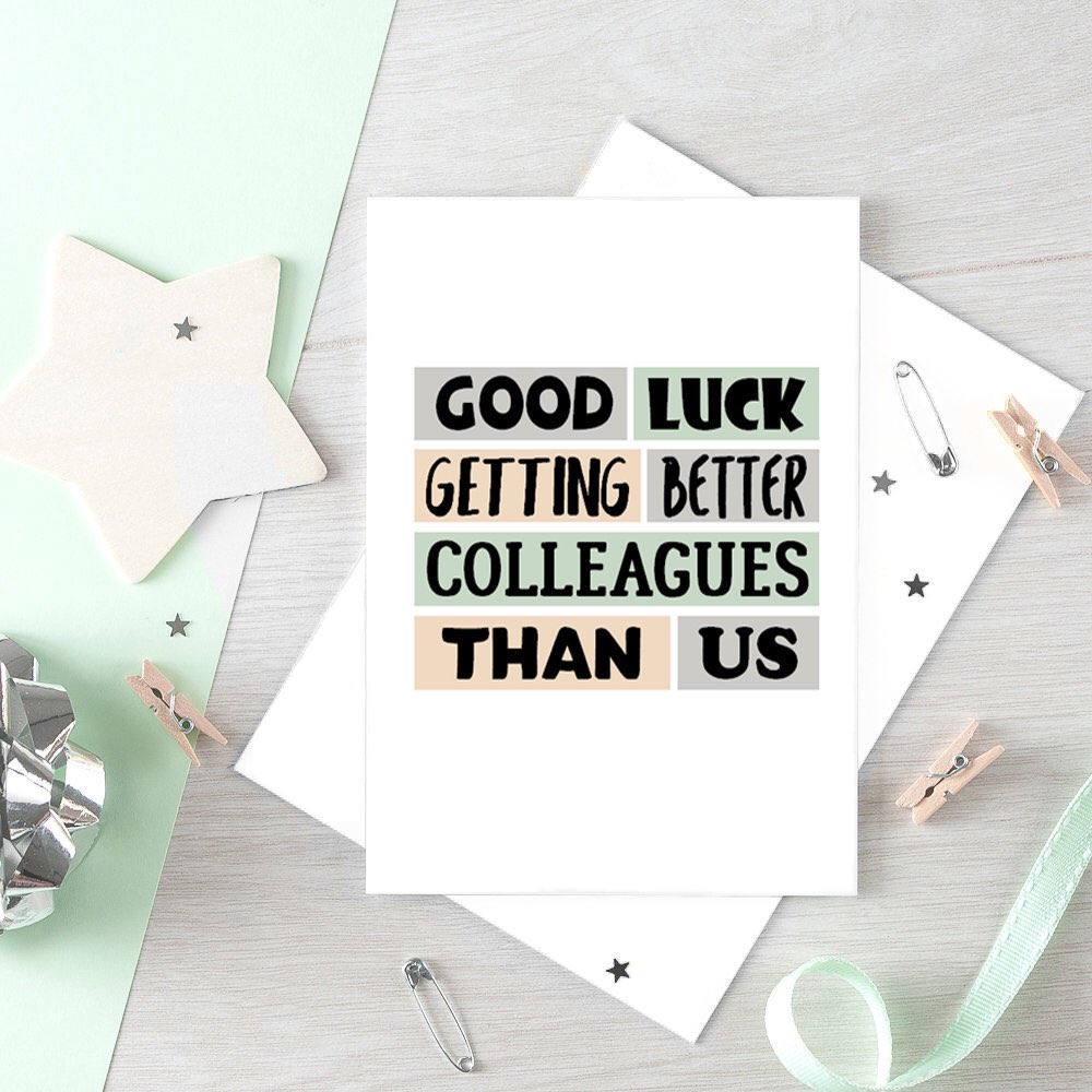 sixelevencreate's tweet photo. Good luck to everyone starting new jobs tomorrow...hope your new colleagues are not a downgrade on the old ones! #uksopro #greetingcards #newjob #newjobcard #tweeturbiz #etsy #funnycards  https://t.co/r1mofhsSV0 https://t.co/zmaJN5O9gM