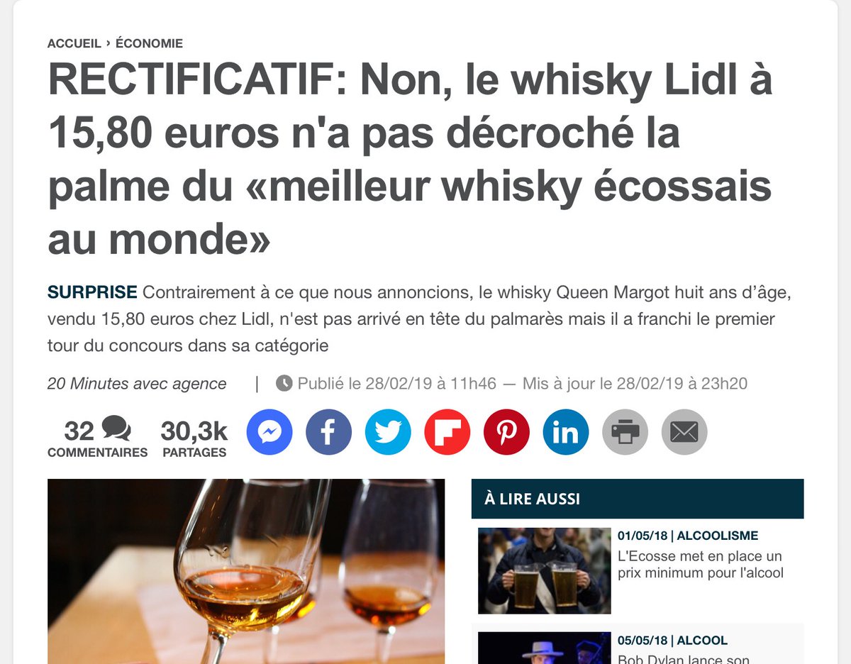 ChrisLambrt's tweet photo. C'est ballot. Le meilleur whisky au monde n'est en fait que le meilleur whisky de Lidl. On s'emballe, on s'emballe. We'll keep you posted https://t.co/UVtvC4q3n4 https://t.co/VRu33ceDK7