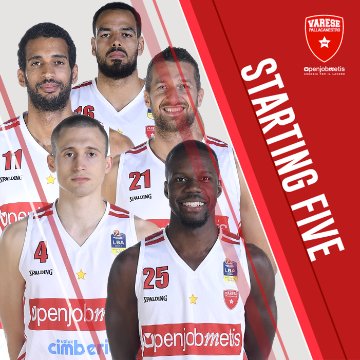 PallVarese's tweet image. Ecco lo #StartingFive biancorosso di #VarReg scelto da Coach Caja 🖐🏻 #GOVARESE